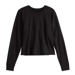 Women's Tek Gear® Easy French Terry Raw-Seam Tee -Clothing-Tek Gear 5562562 ALT2