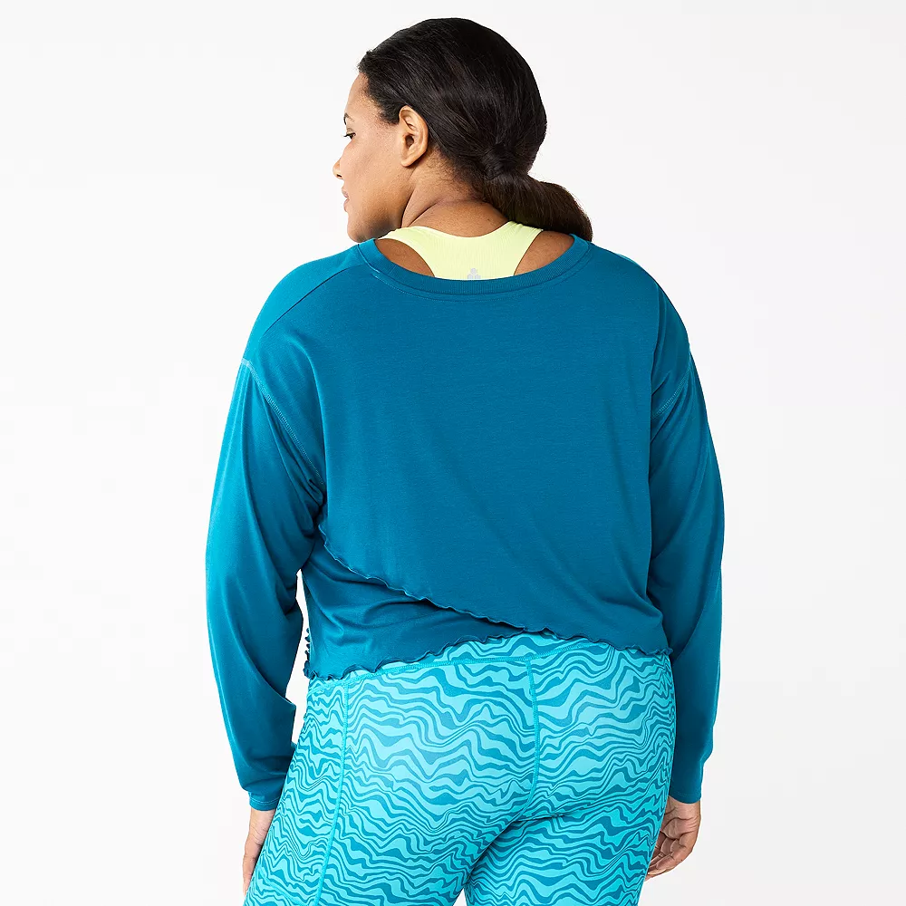 Plus Size Tek Gear® Lettuce-Edge Cross-Back Top 2 Plus Size Tek Gear® Lettuce-Edge Cross-Back Top - Image 2