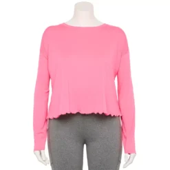 Plus Size Tek Gear® Lettuce-Edge Cross-Back Top