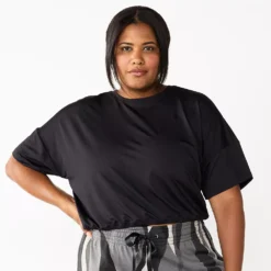 Plus Size Tek Gear® Keyhole-Back Crop Top
