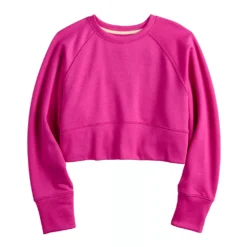 Girls 7-16 Tek Gear Stretch Fleece Cropped Crew Sweatshirt In Regular & Plus
